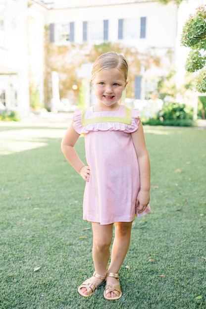 The Proper Peony | Pink with Green Stripe Sleeveless Dress - Persnickety Shop