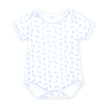 Magnolia Baby Leaping Bunnies Print Bodysuit - Light Blue - Persnickety Shop