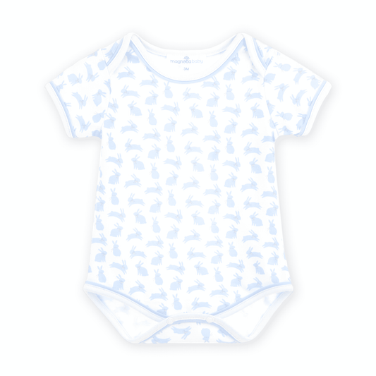 Magnolia Baby Leaping Bunnies Print Bodysuit - Light Blue - Persnickety Shop