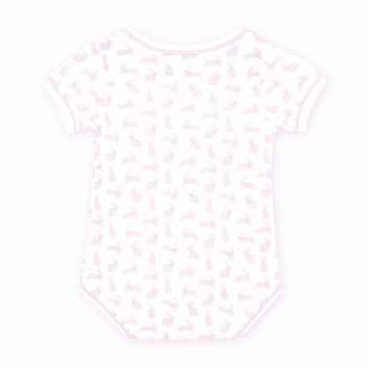 Magnolia Baby Leaping Bunnies Print Bodysuit - Pink - Persnickety Shop