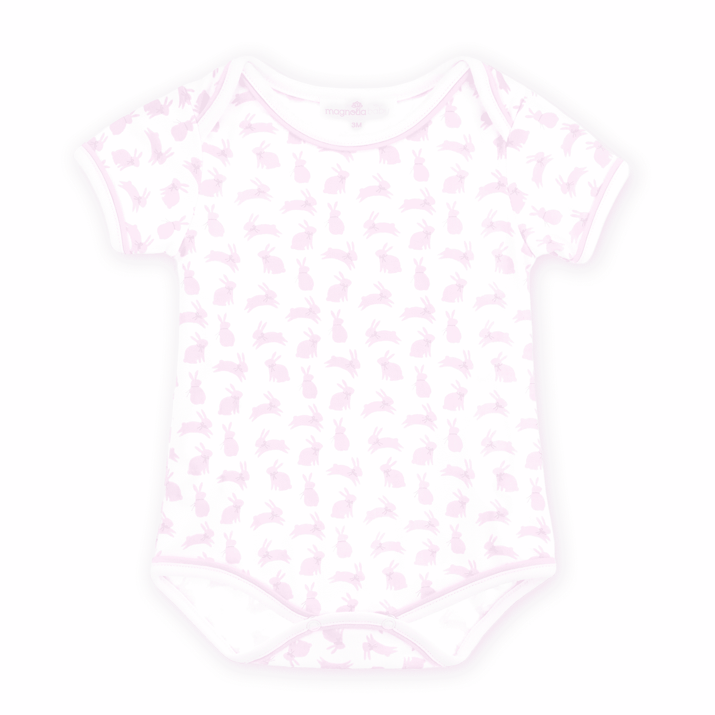 Magnolia Baby Leaping Bunnies Print Bodysuit - Pink - Persnickety Shop