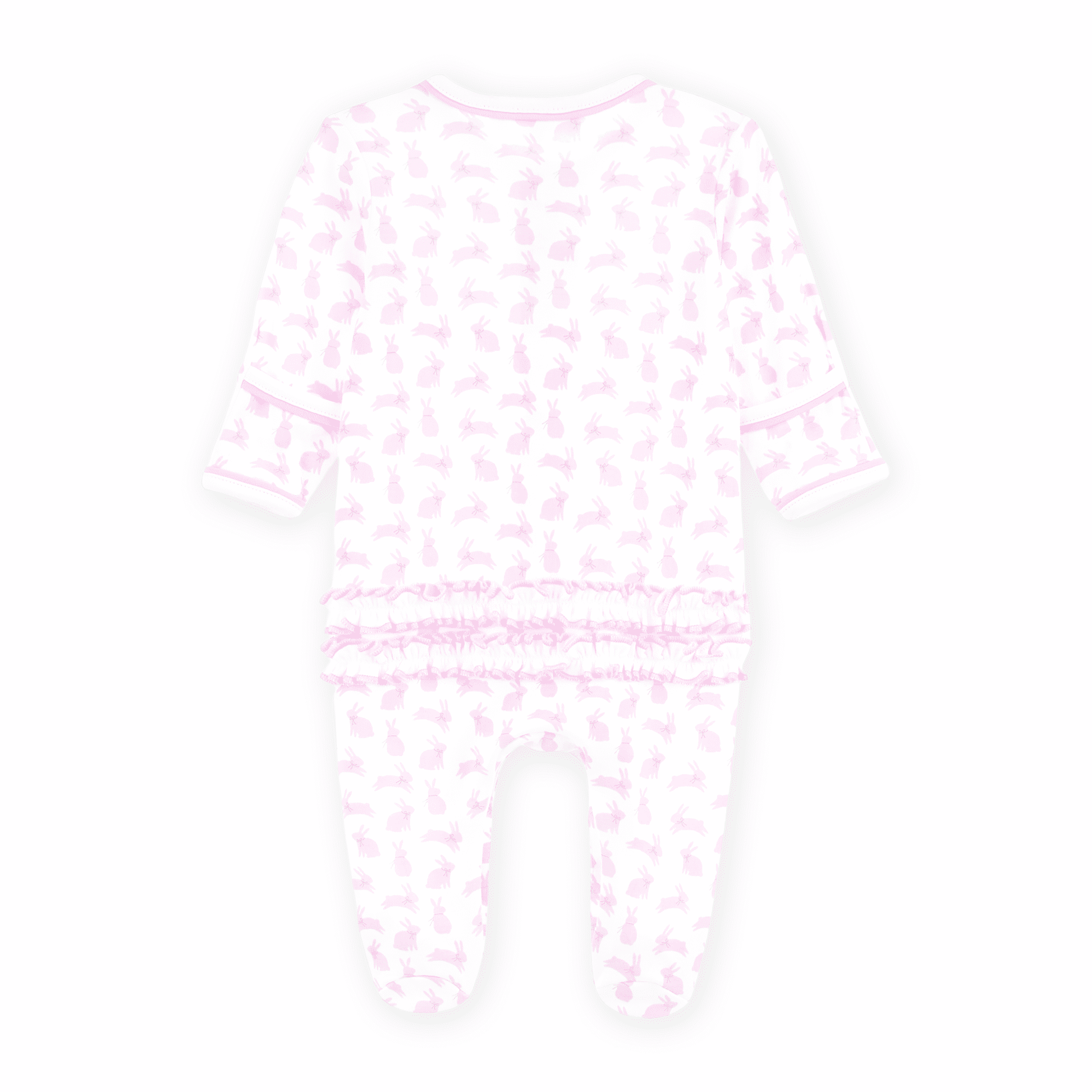 MAGNOLIA BABY Leaping Bunnies Print Zip Footie - Pink - Persnickety Shop