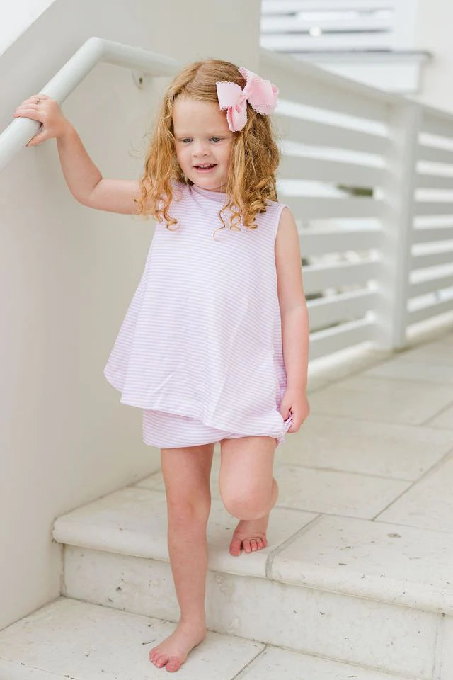James & Lottie Lottie Bloomer Set Light Pink Stripe - Persnickety Shop