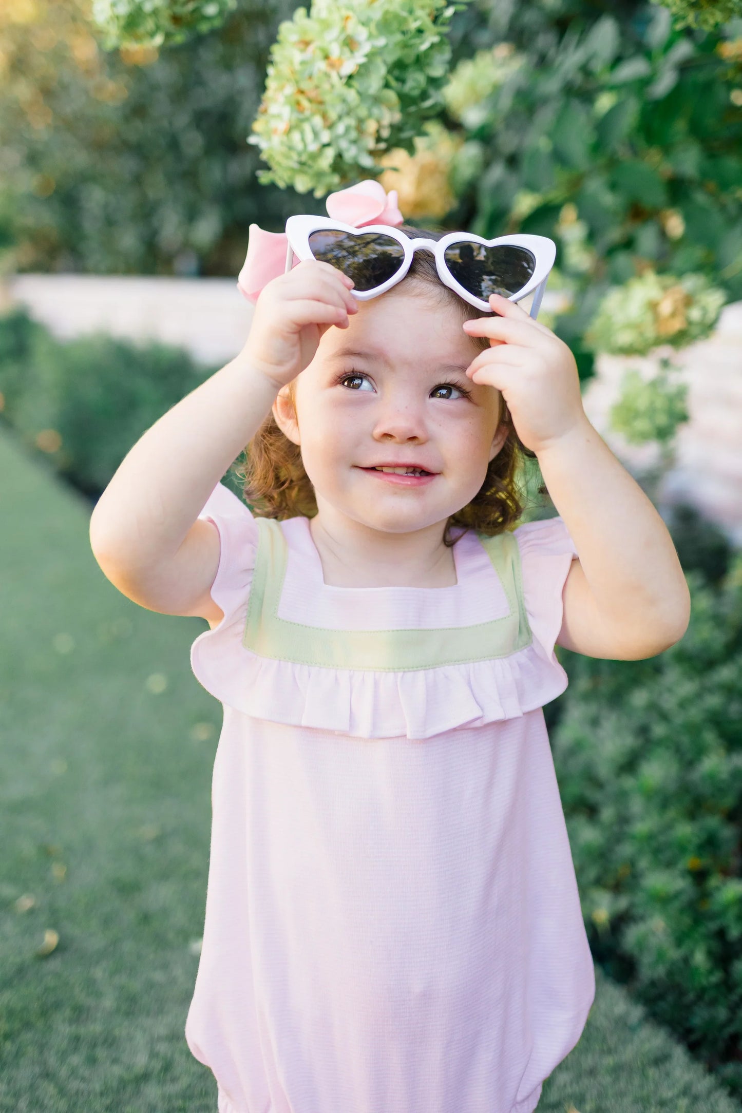 The Proper Peony | Pink with Green Stripe Girl Bubble - Persnickety Shop