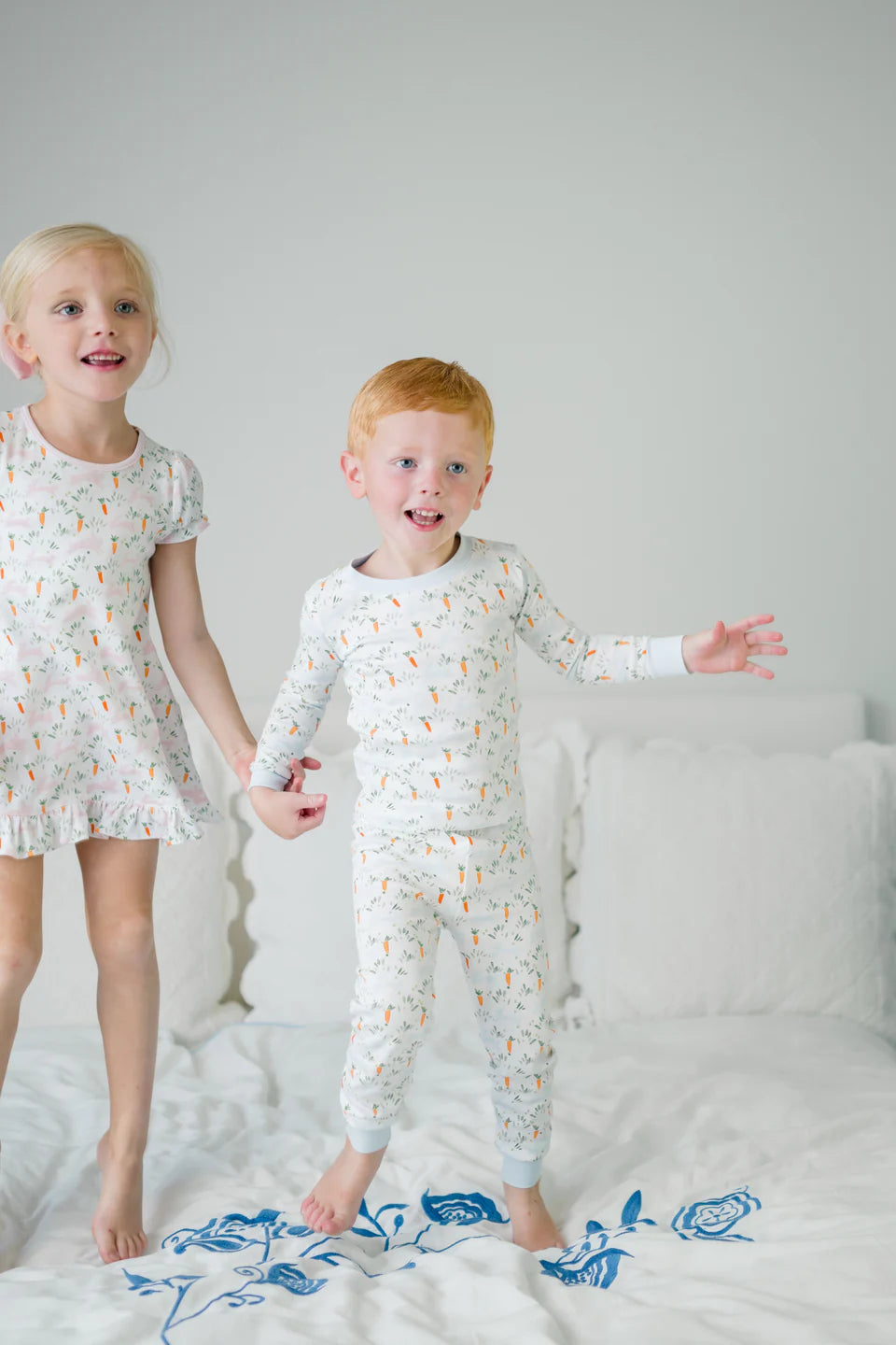 The Proper Peony Peeps Blue 2-Piece PJ Set - Persnickety Shop
