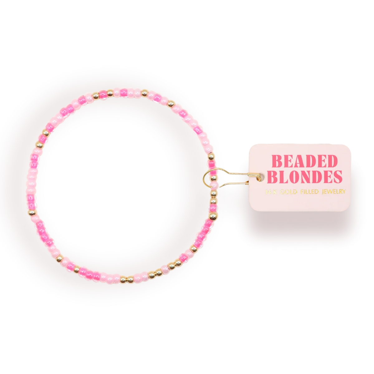Beaded Blondes Hot Pink Sprinkle Bracelet 6.75 inch
