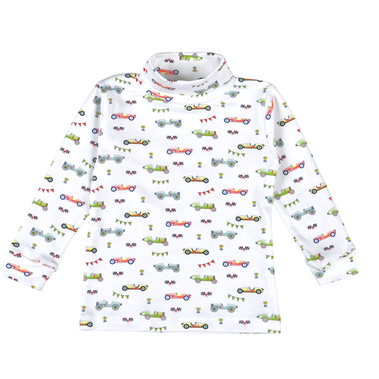 Baby Loren Racing Cars Pima turtleneck