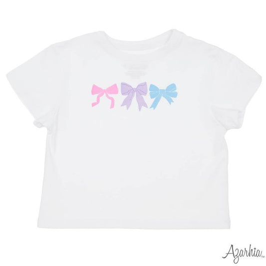 Azarhia Pastel Bows White Tee by Azarhia
