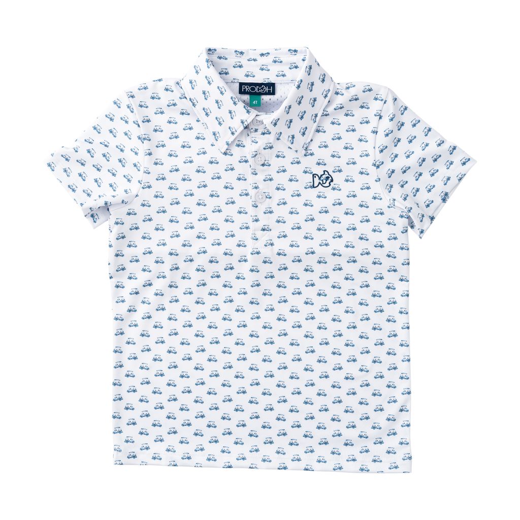 PRE ORDER PRODOH Boys' Short Sleeve Pro Performance Polo Golf Cart Print - Persnickety Shop