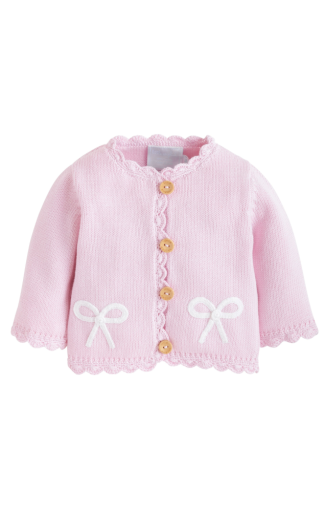 Crochet Cardigan - Pink Bow - Persnickety Shop