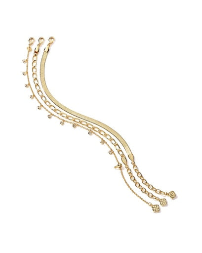 KASSIE SET OF 3 CHAIN BRACELET GOLD METAL