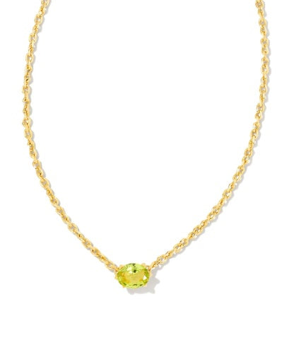 CAILIN CRYSTAL PENDANT NECKLACE GOLD PERIDOT CRYSTAL