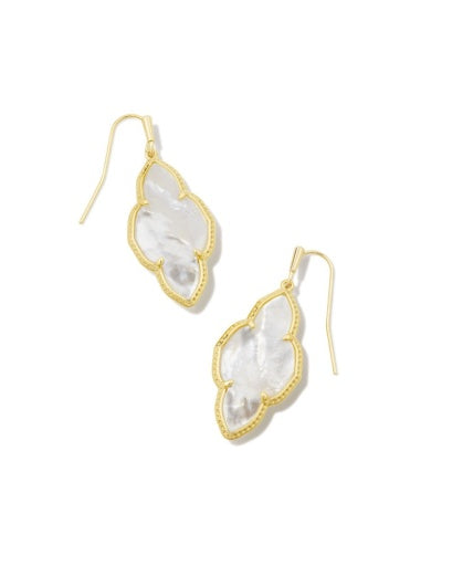 ABBIE DROP EARRINGS GOLD IVORY MOTHER OF PEARL