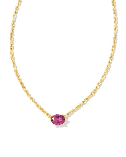 CAILIN CRYSTAL PENDANT NECKLACE GOLD PURPLE CRYSTAL