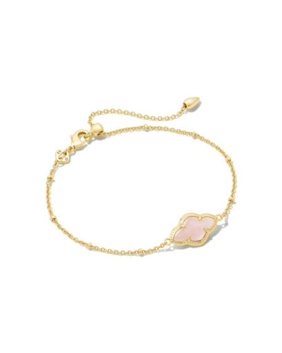 ABBIE SATELLITE CHAIN BRACELET GOLD ROSE QUARTZ