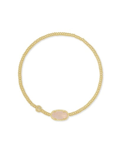 GRAYSON STRETCH BRACELET GOLD ROSE QUARTZ