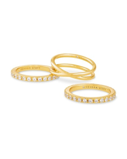 LIVY RING SET OF 3 GOLD METAL 6