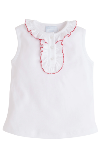 Ruffled Henley - Red - Persnickety Shop