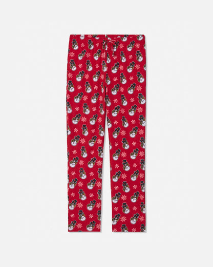 Goat USA Snowman Thumbs Up AOP Pajama Pants: RED - Persnickety Shop