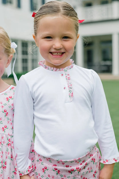 The Proper Peony Zinnia Blooms Henley Shirt