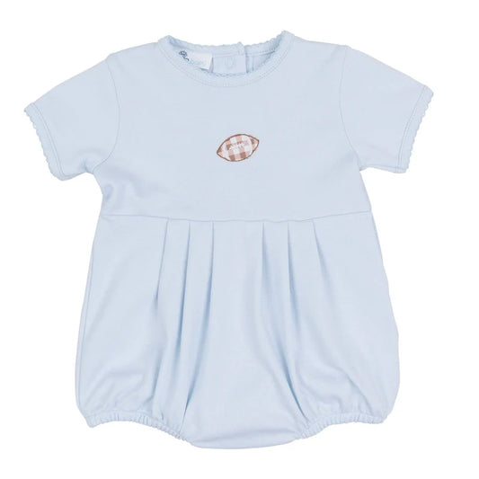 Magnolia Baby Tiny Tailgater Hand-Embroidered Bubble - Light Blue