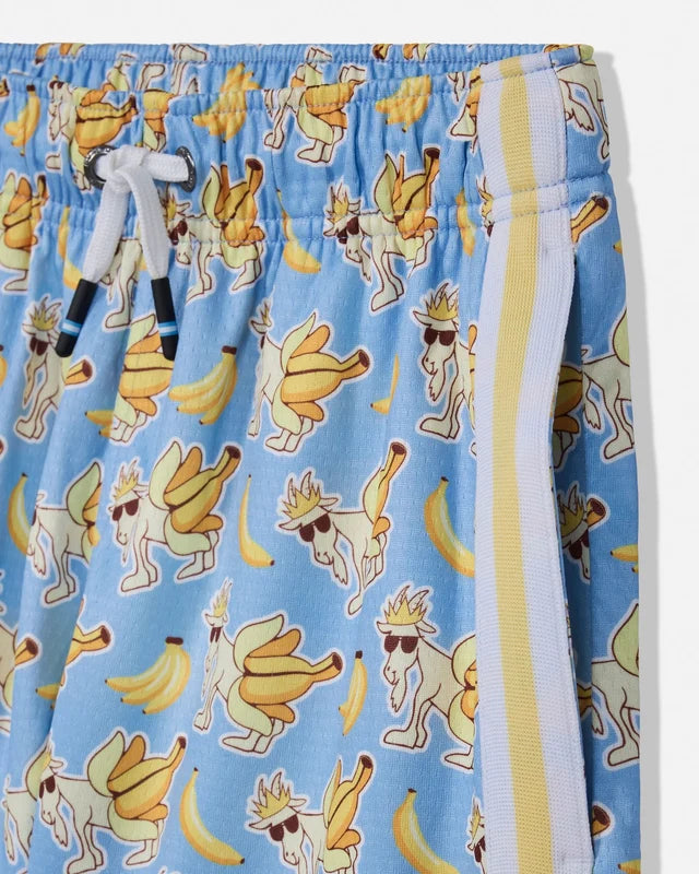 Goat Toddler Banana Split AOP Mesh Shorts: Carolina Blue