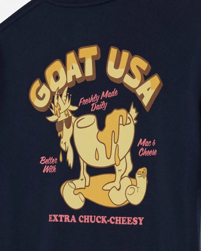Goat Chuck Cheesy T-shirt: Navy Blazer