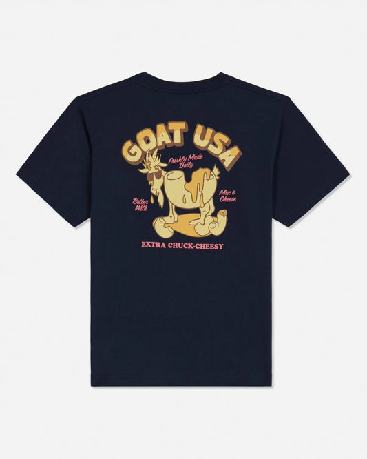 Goat Chuck Cheesy T-shirt: Navy Blazer