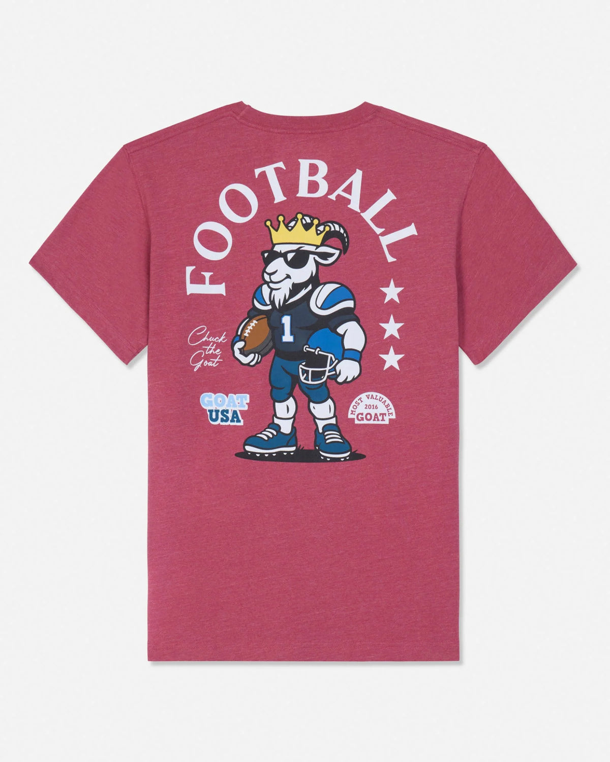 Goat Kids' Most Valuable GOAT Football T-Shirt Cardinal Heather