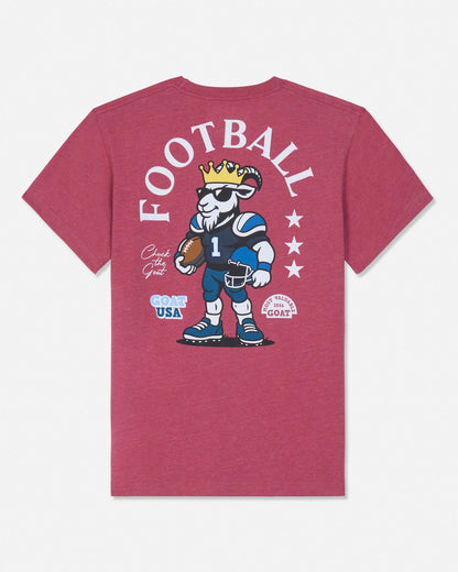Goat Kids' Most Valuable GOAT Football T-Shirt Cardinal Heather