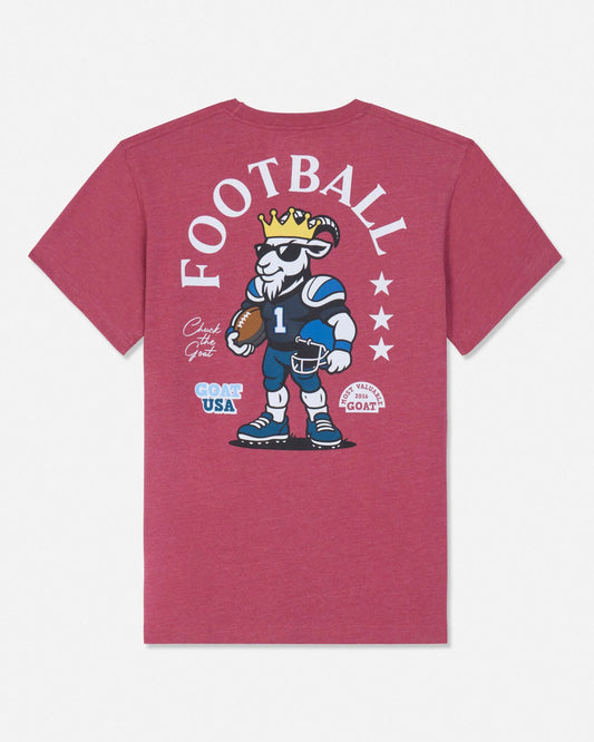 Goat Kids' Most Valuable GOAT Football T-Shirt Cardinal Heather