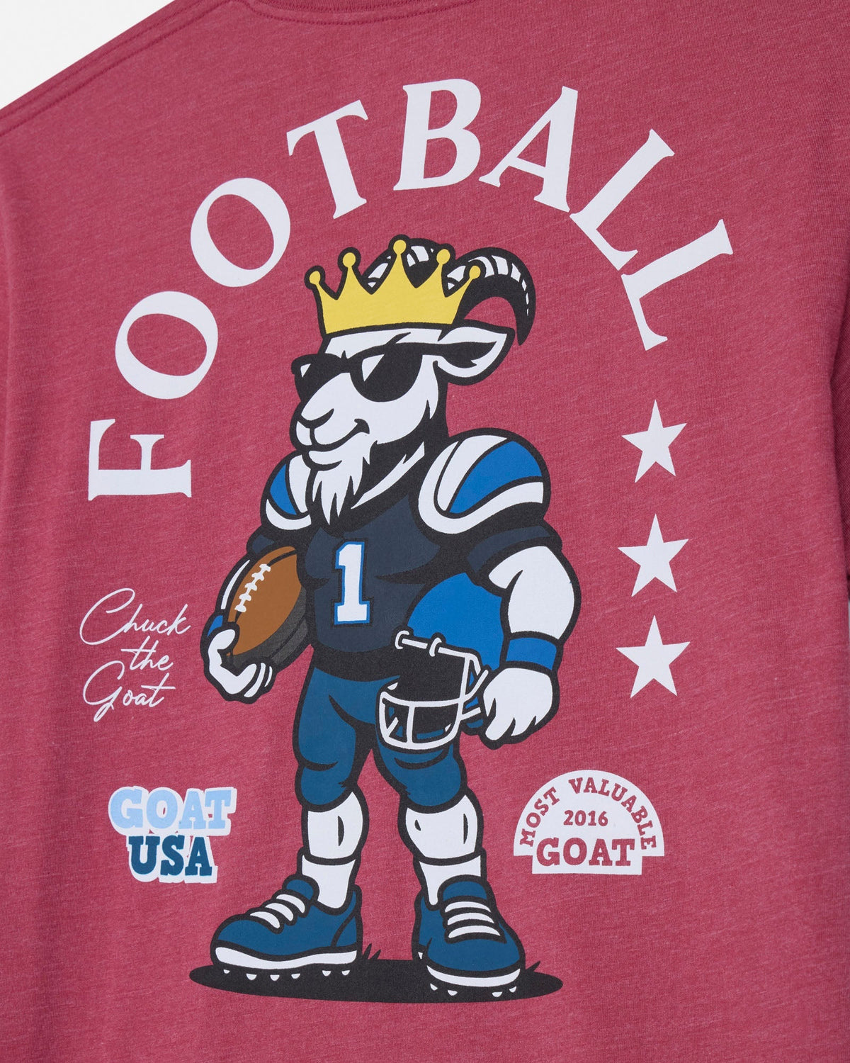 Goat Kids' Most Valuable GOAT Football T-Shirt Cardinal Heather