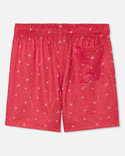 Goat Boys Snowflake and Santa Mesh Shorts: Red - Persnickety Shop