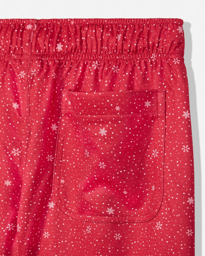 Goat Boys Snowflake and Santa Mesh Shorts: Red - Persnickety Shop