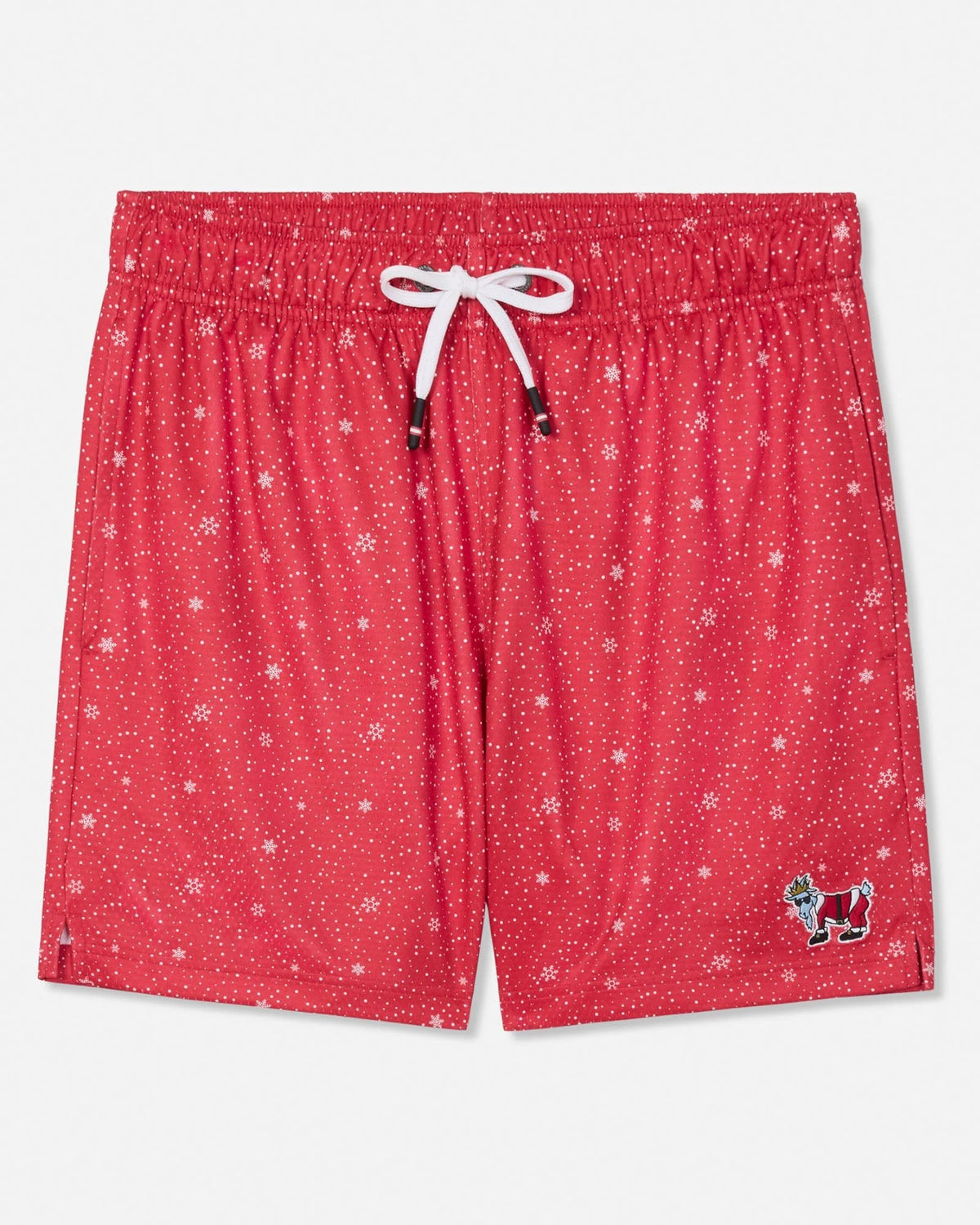 Goat Boys Snowflake and Santa Mesh Shorts: Red - Persnickety Shop