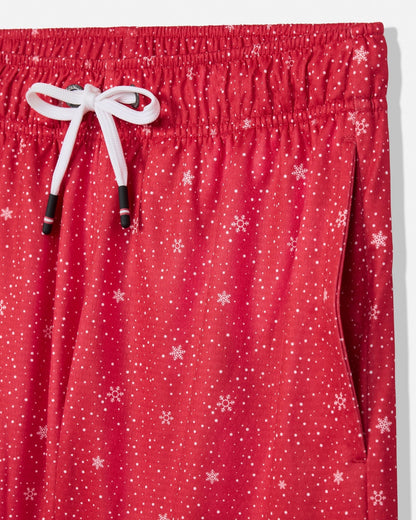 Goat Boys Snowflake and Santa Mesh Shorts: Red - Persnickety Shop