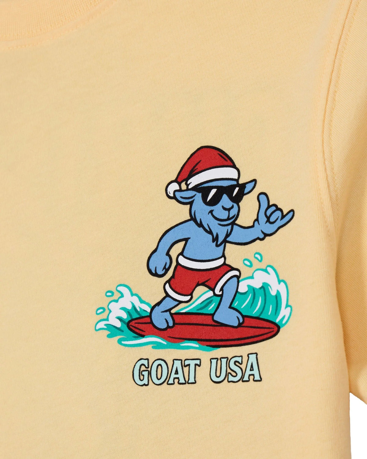 Goat Surfing Santa T-shirt: Impala - Persnickety Shop