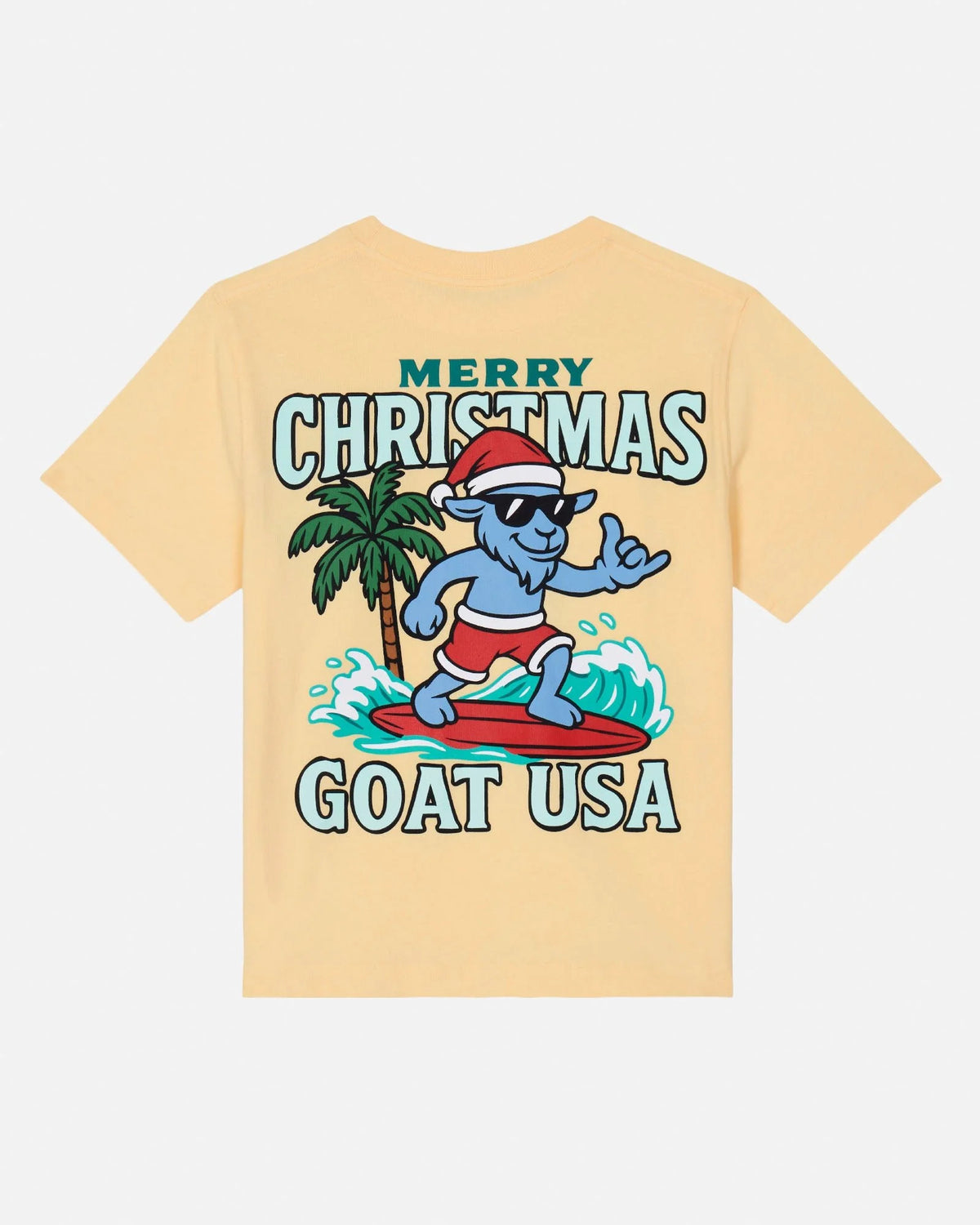 Goat Surfing Santa T-shirt: Impala - Persnickety Shop