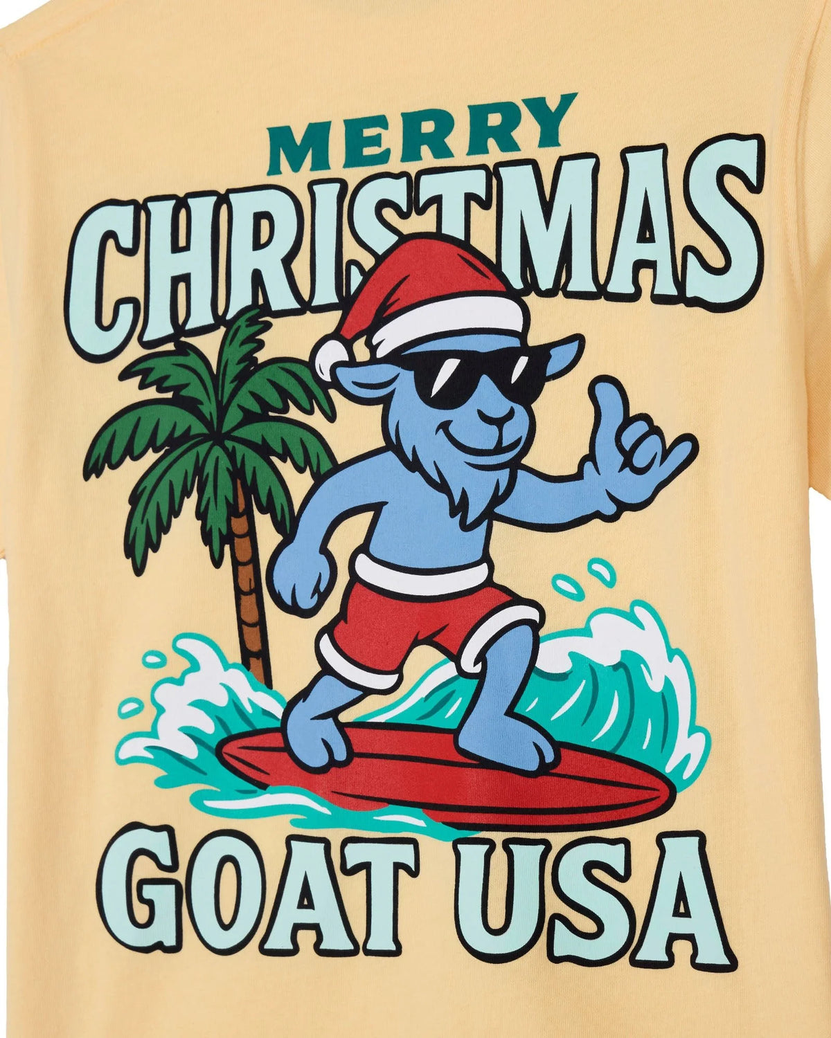Goat Surfing Santa T-shirt: Impala - Persnickety Shop