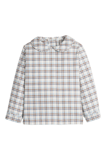 Little English Peter Pan Shirt - Clarkson Plaid