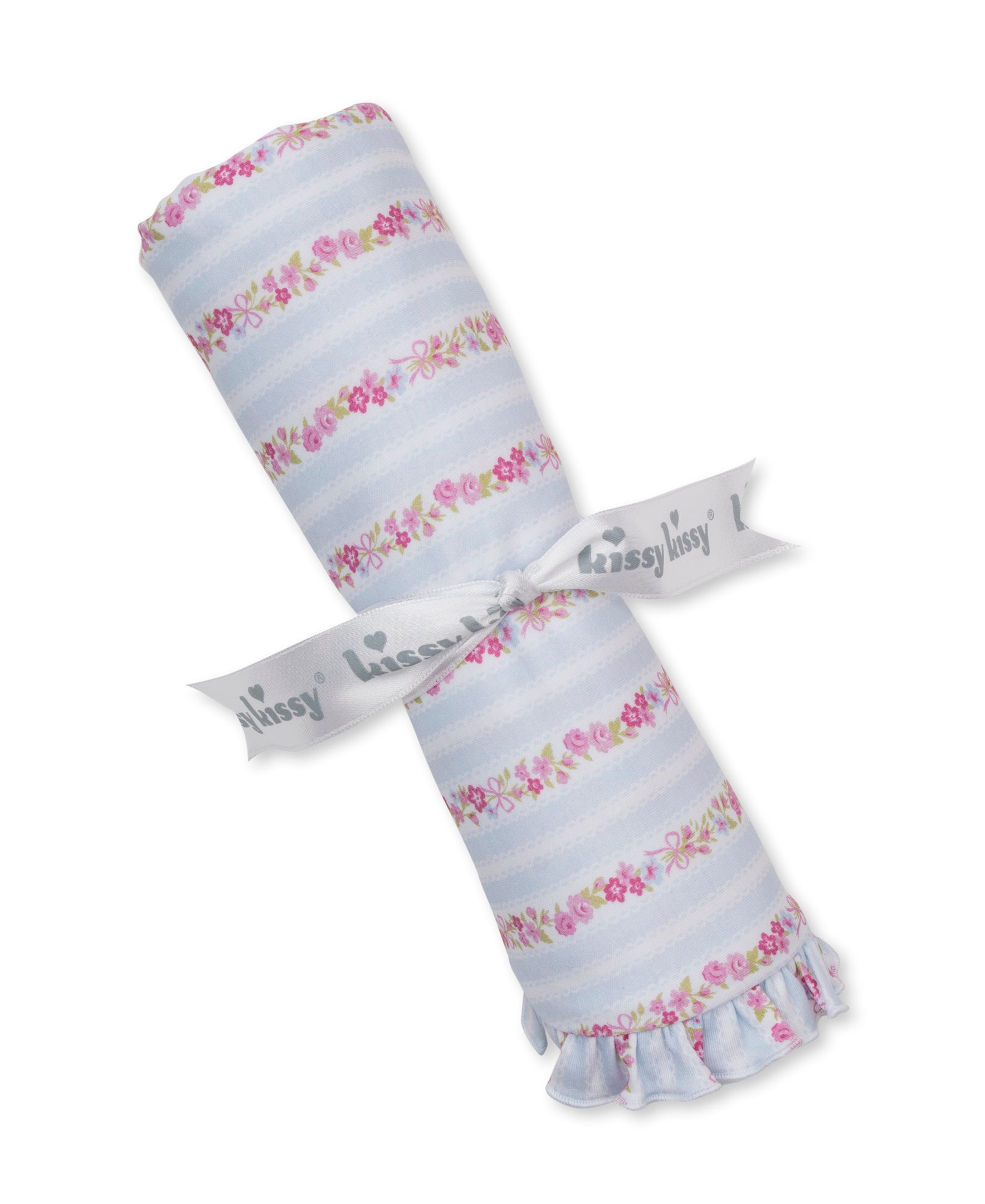 Kissy Kissy Light Blue Rose Renaissance Blanket - Persnickety Shop