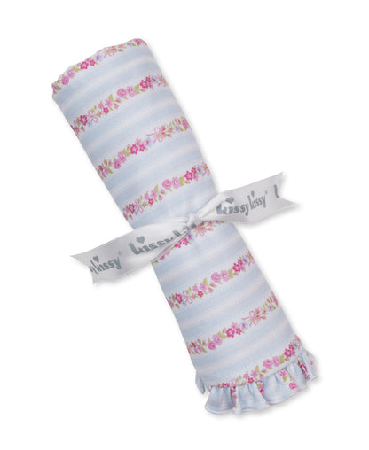 Kissy Kissy Light Blue Rose Renaissance Blanket - Persnickety Shop