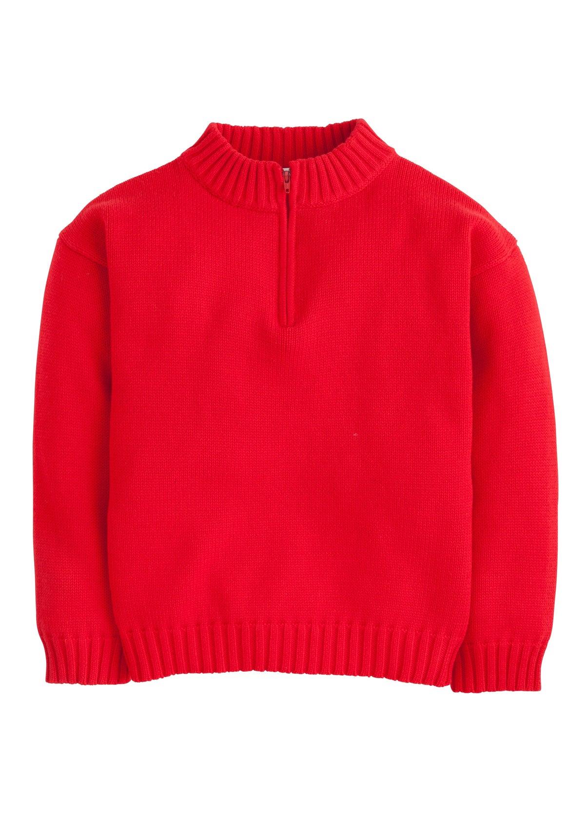 Little English Quarter Zip Sweater - Red