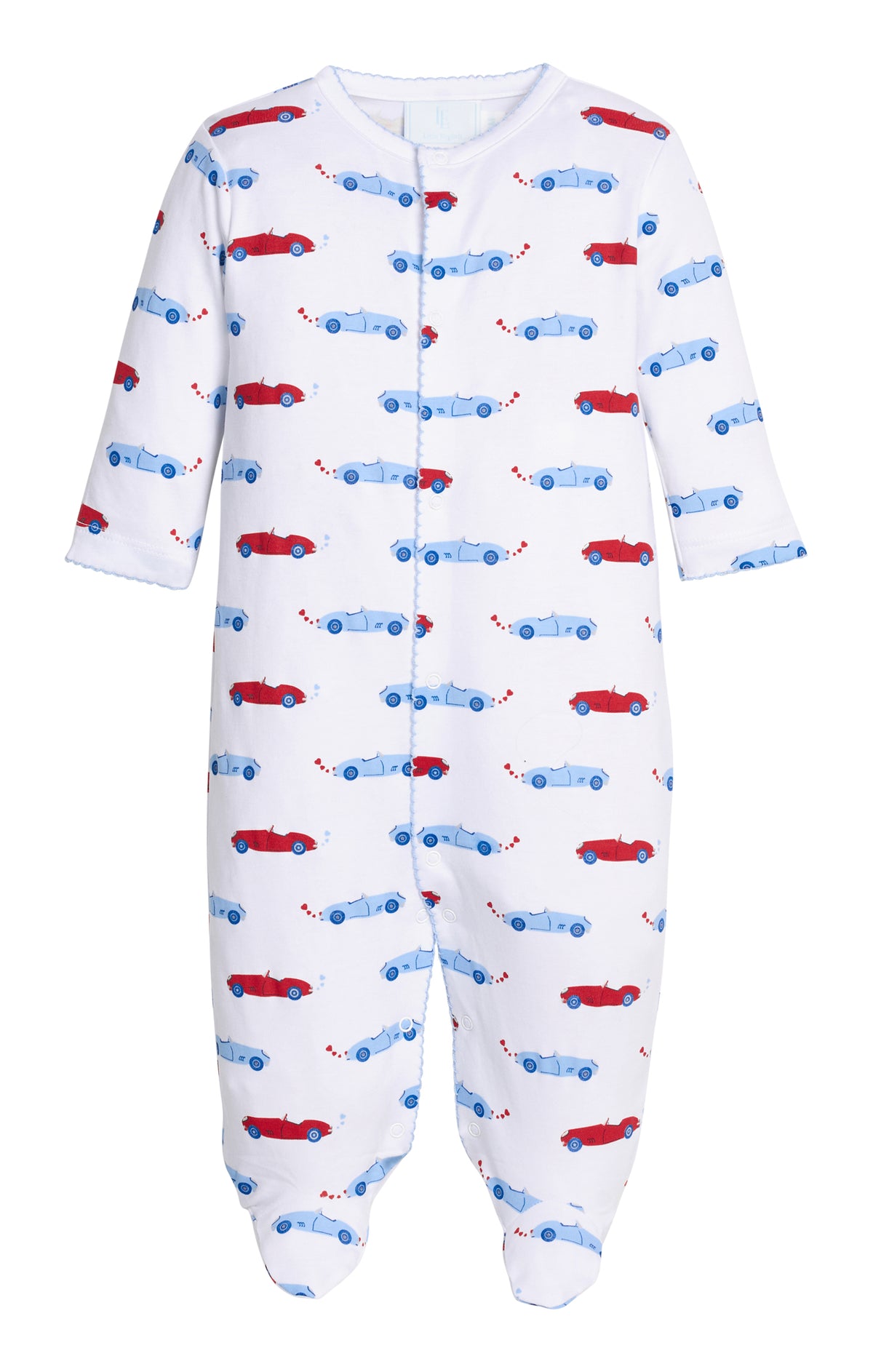 Little English Printed Footie - Race Cars