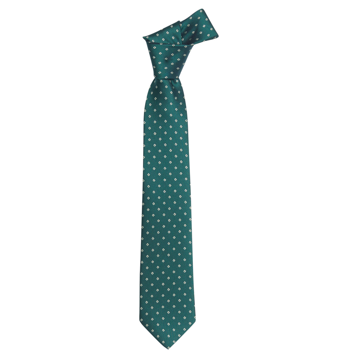 Little English Neck Tie - Hunter Green Geo