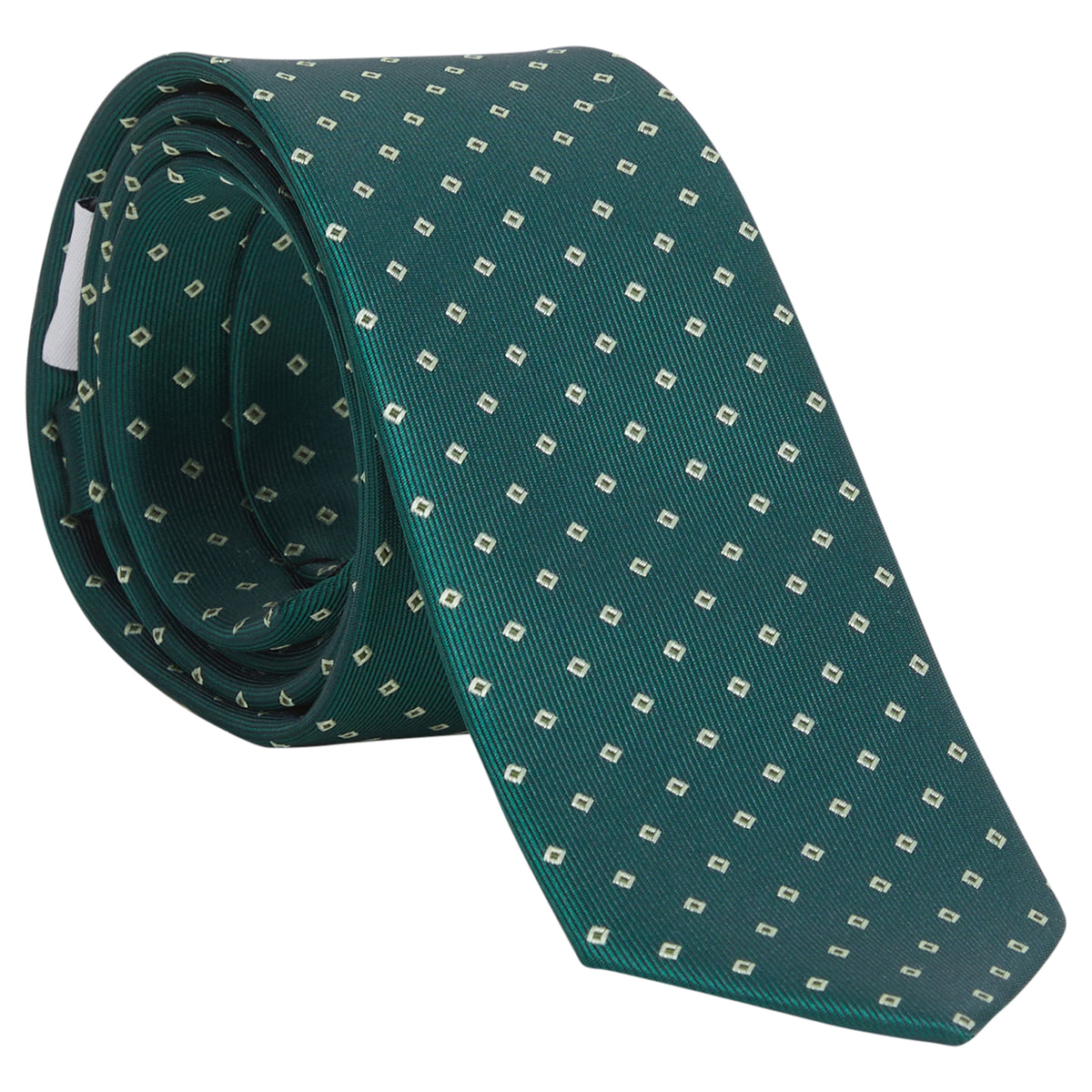 Little English Neck Tie - Hunter Green Geo