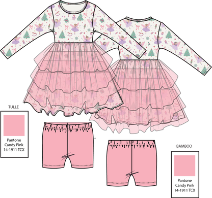PREORDER Angel Dear Sugar Plum Fairies - Twirly Long Sleeve Tutu Dress With Cartwheel Short