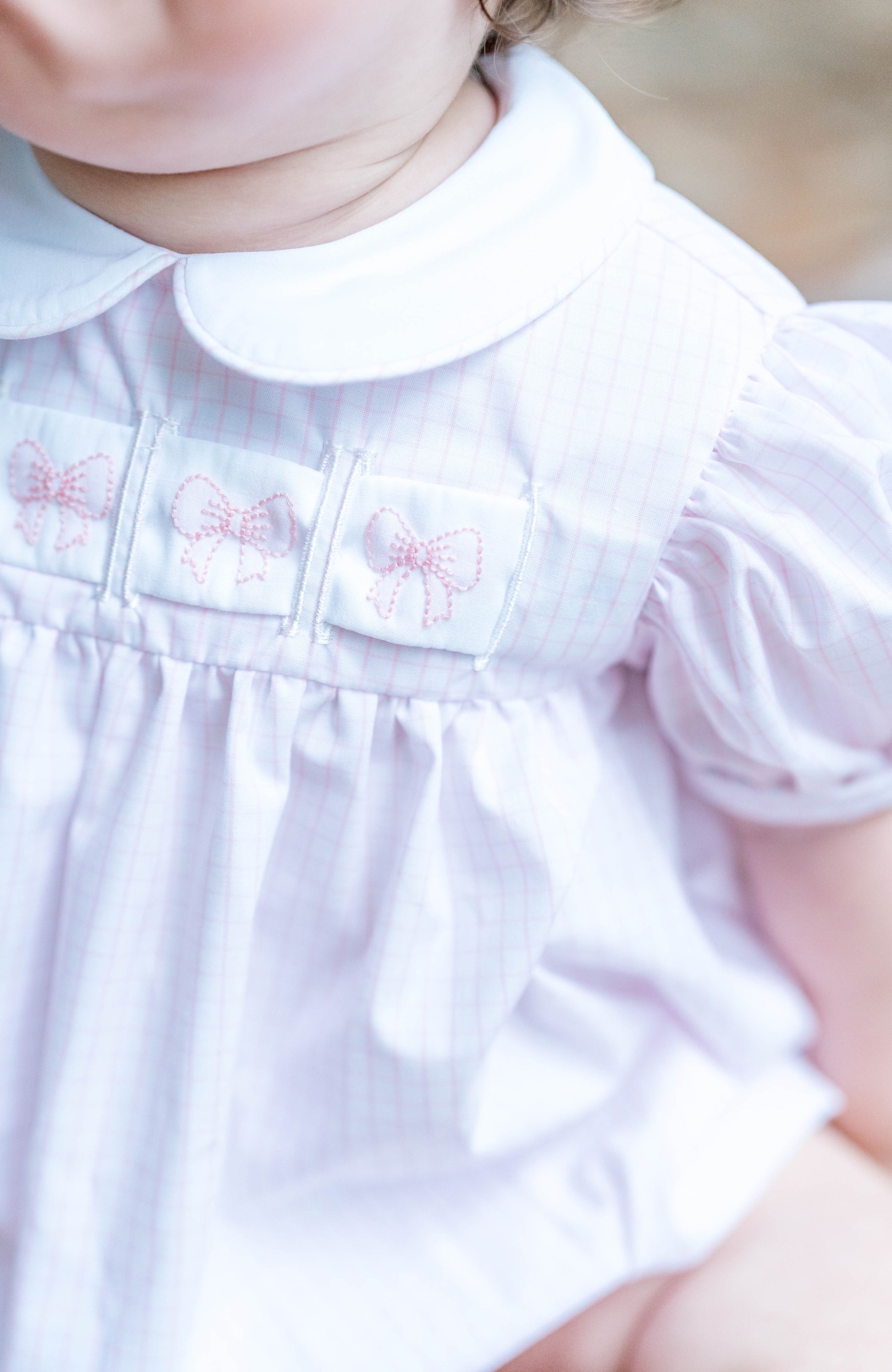 RUTH RIBBON BUBBLE- CLASSIC PINK WINDOWPANE - Persnickety Shop