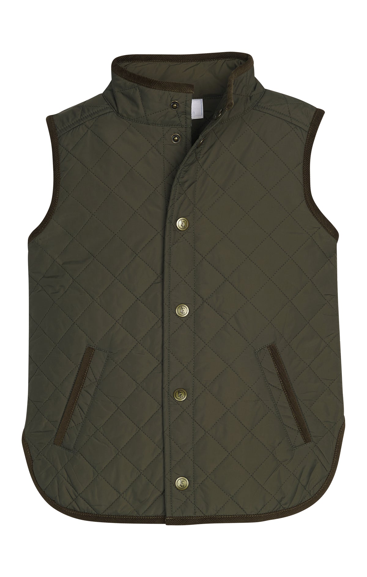 Little English Classic Quilted Vest - Olive