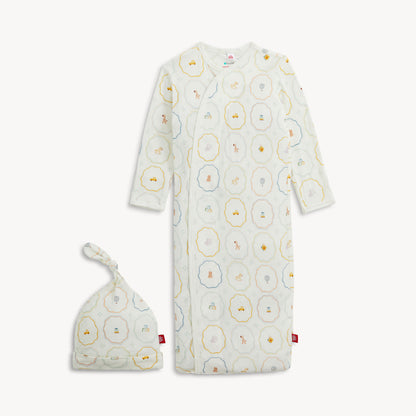 PREORDER Nursery Magic Cream Modal Gown+hat Set Magnetic Me